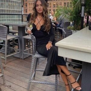 NWT MISHA Collection / Jason Wu Engracia Strappy Front Open Back Midi Dress